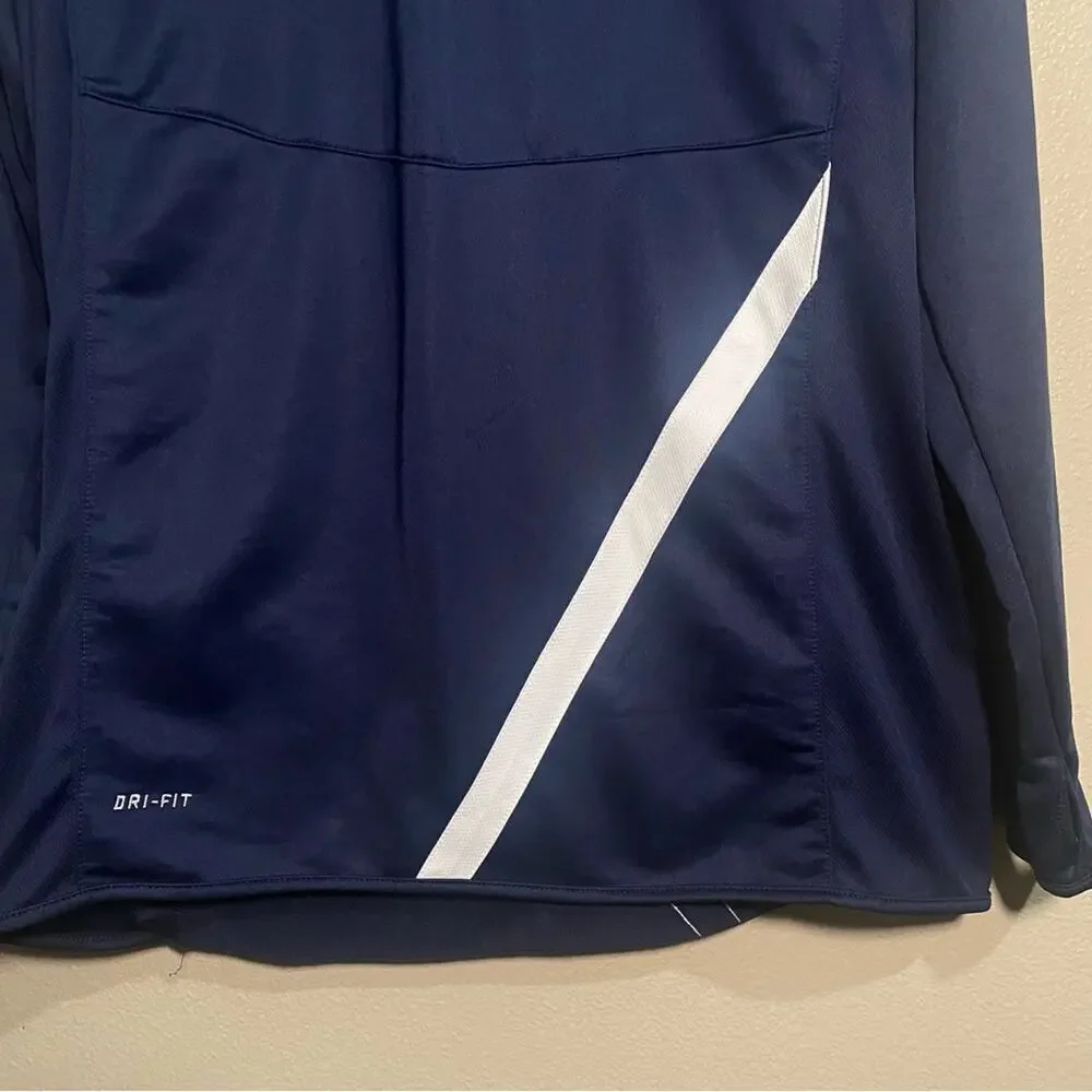 Nike Dri-Fit Navy With Thumbholes Size :  Embodied Nike Logo